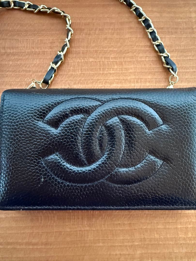 キャビアスキンレザーショルダーウォレット⭐︎本日限定価格