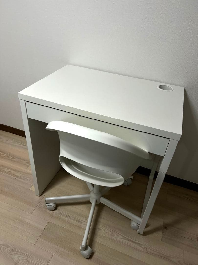 【東京都引取限定】IKEA デスクミッケ＆チェアLOBERGETホワイト