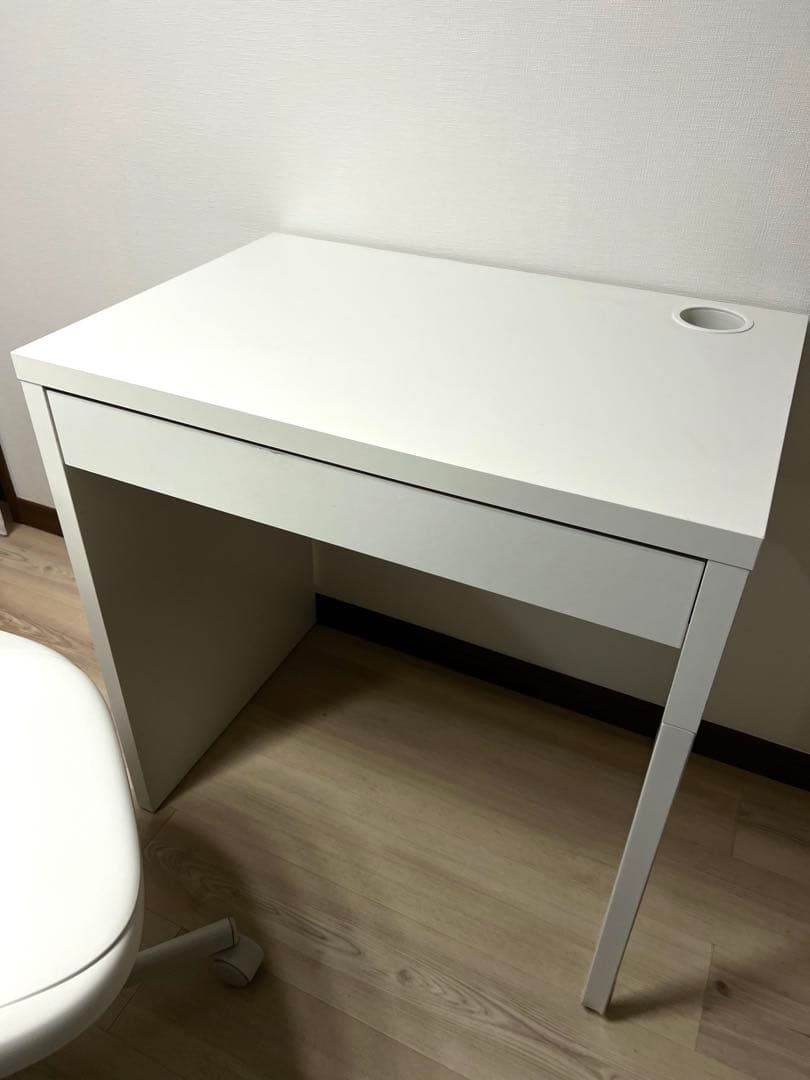 【東京都引取限定】IKEA デスクミッケ＆チェアLOBERGETホワイト