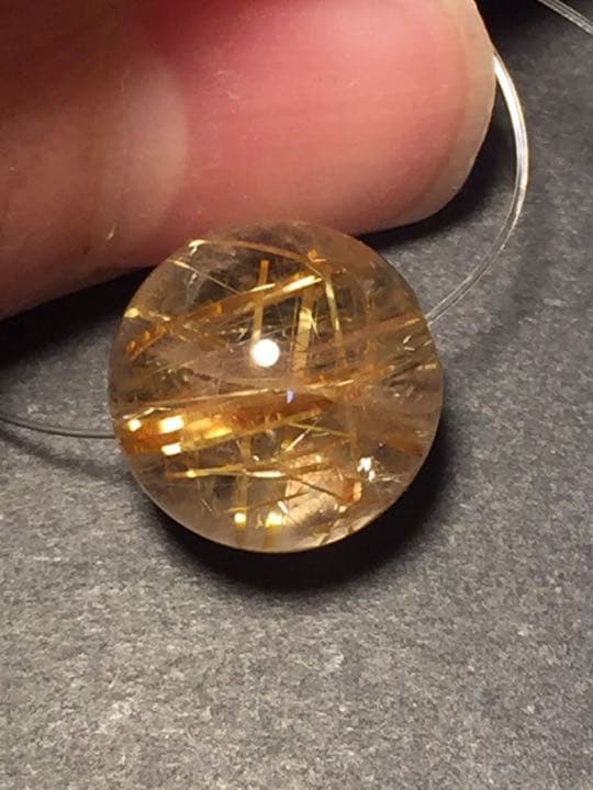 天然石パワーストーン ゴールド ルチルクォーツ 玉 10.5mmルチル玉88