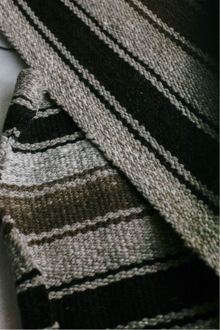 204cm×35cm キリムラグ　ランナーラグ　ウール　コットン　ネイティブ柄