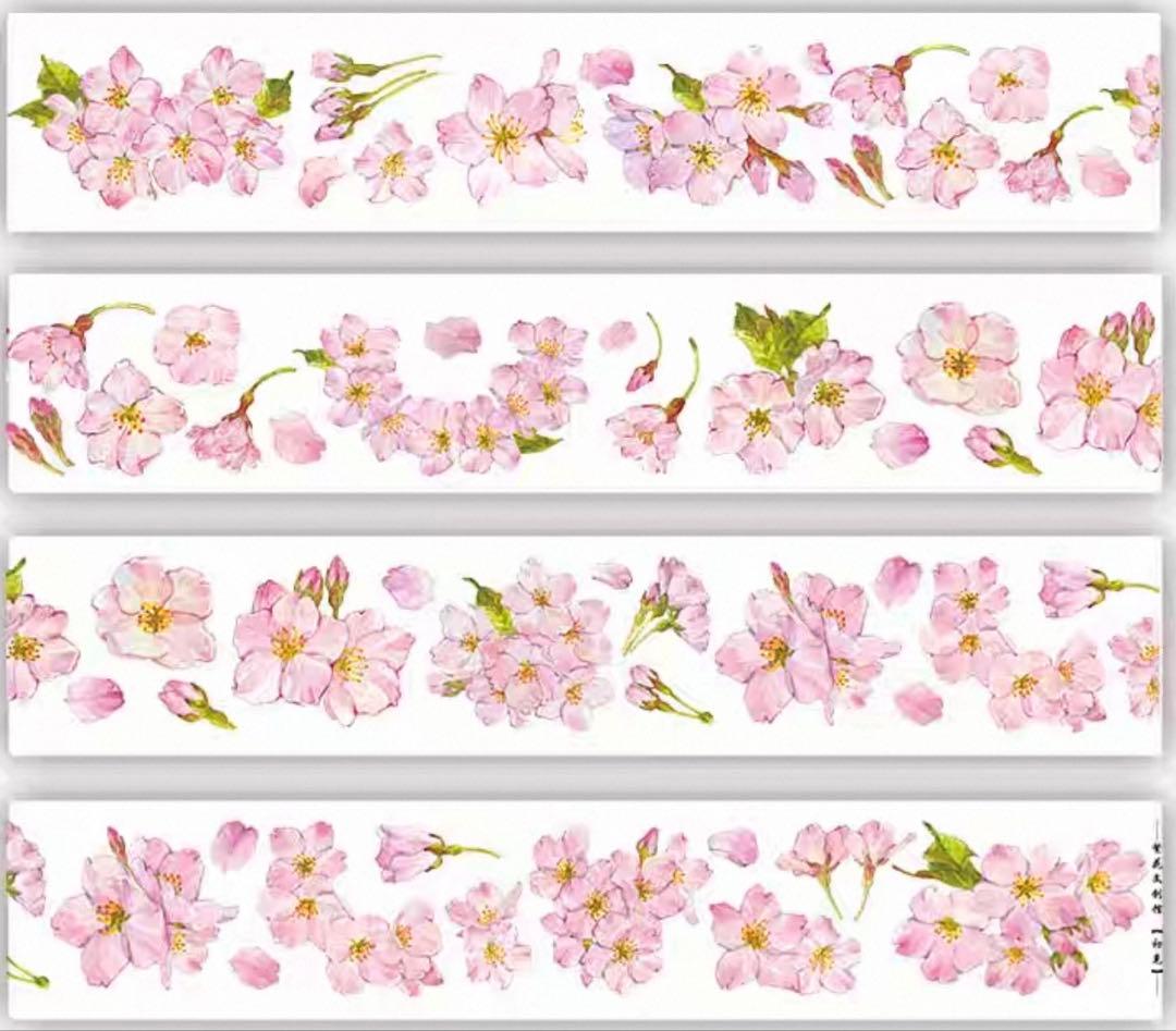 PET 初见 ダイカット加工 5.5cm×5m 海外マスキングテープ　桜