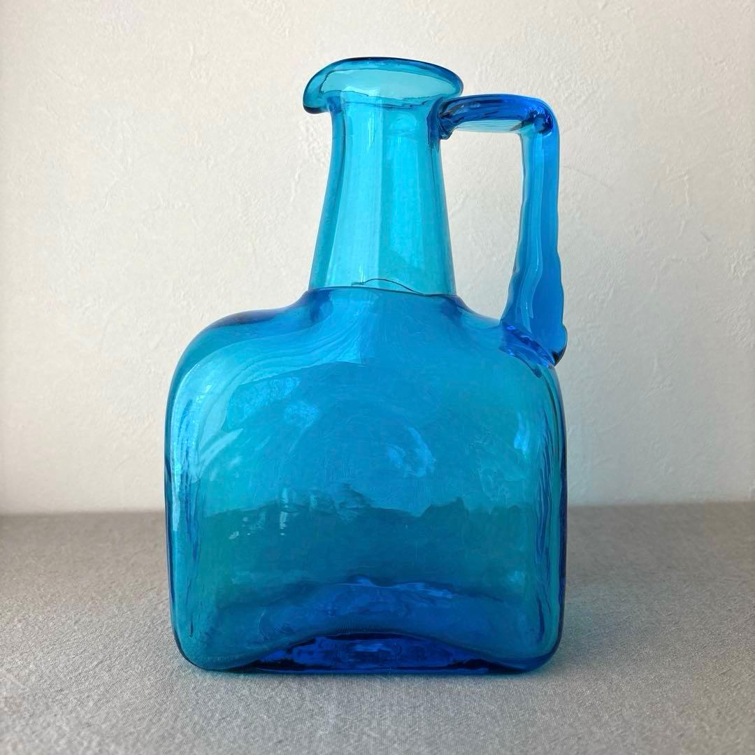 倉敷ガラス　片手付花瓶　花瓶　瓶　吹きガラス