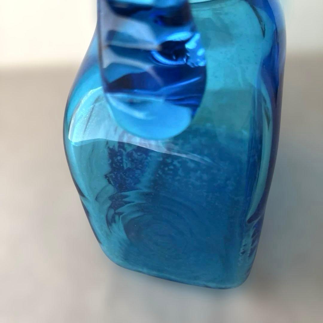 倉敷ガラス　片手付花瓶　花瓶　瓶　吹きガラス