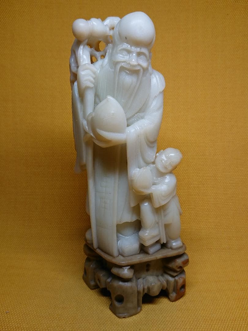 人形　天然石　彫刻　古玩　骨董　置物　インテリア　工芸品　美術品　A3423