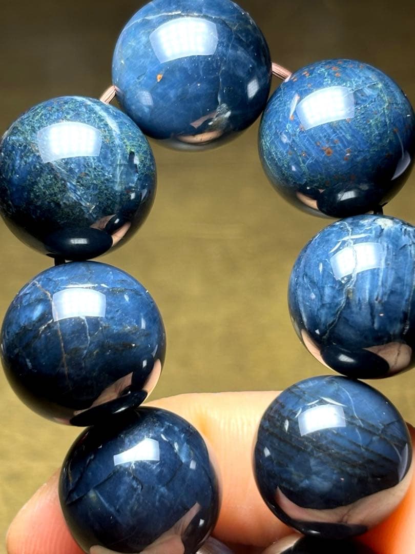 ナミビア産　ブルーピーターサイトブレス約17.6㎜（新品未使用）超大玉　高品質