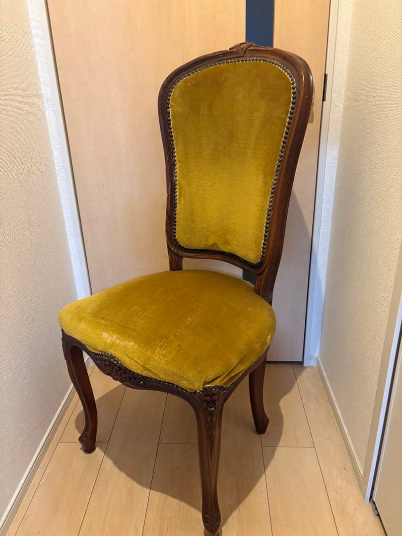 ダイニングチェア アンティーク調　ロココ　ベルベット　猫脚