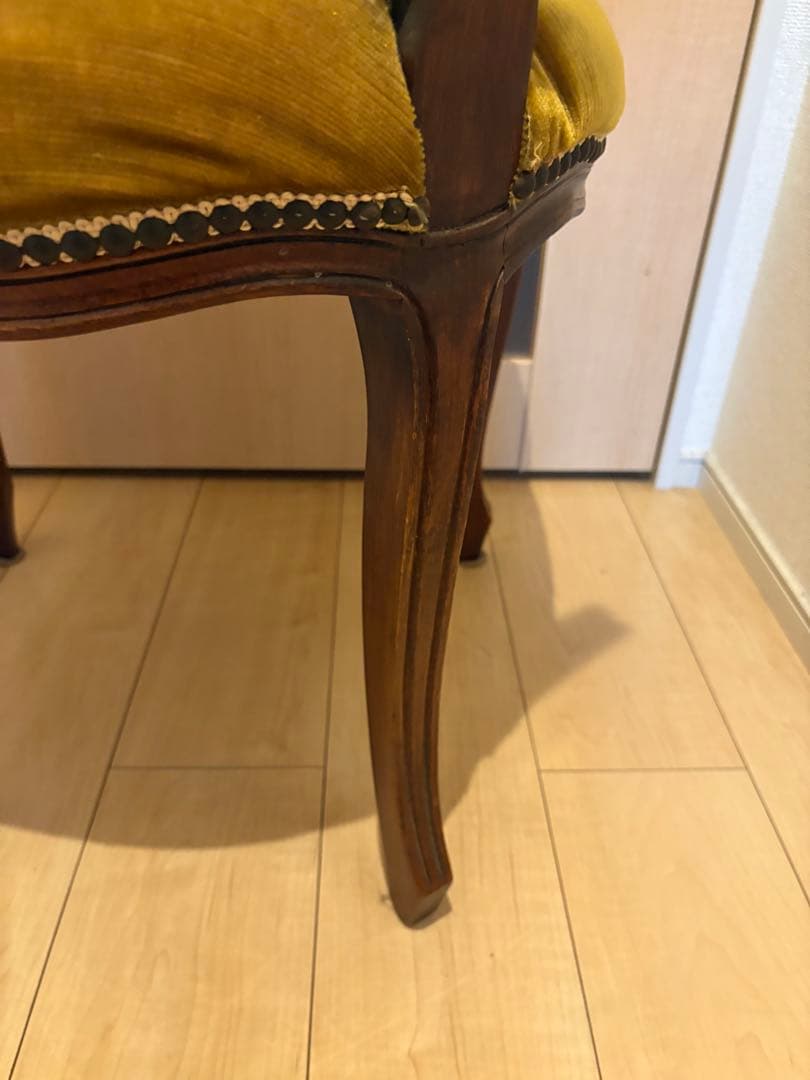 ダイニングチェア アンティーク調　ロココ　ベルベット　猫脚