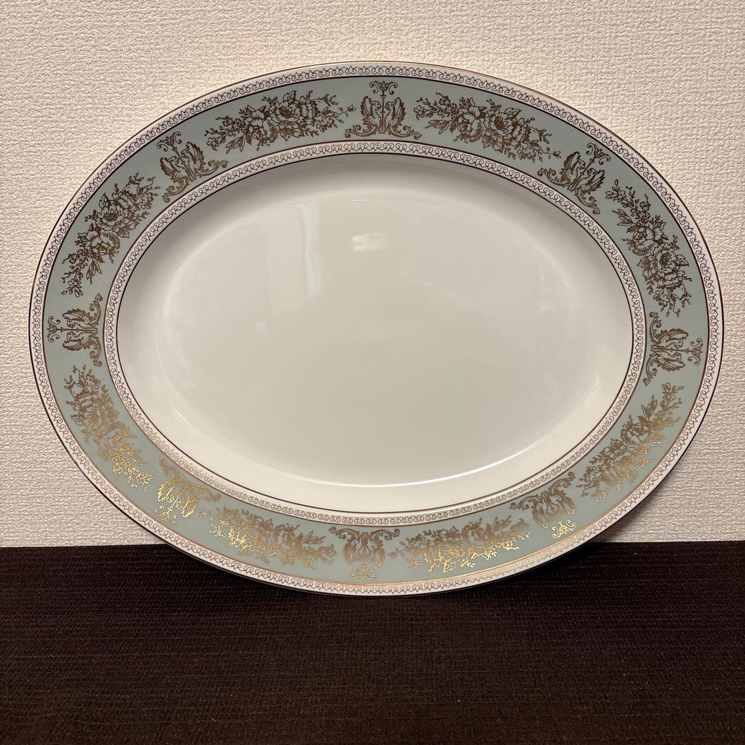 ウェッジウッド　コロンビア　セージグリーン　オーバルプレート　ディナープレート