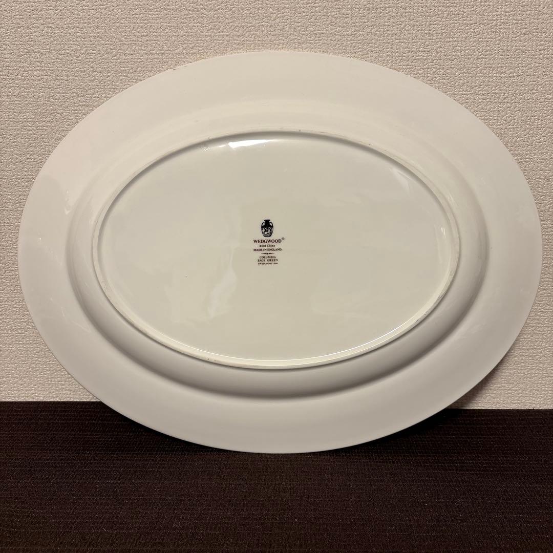 ウェッジウッド　コロンビア　セージグリーン　オーバルプレート　ディナープレート