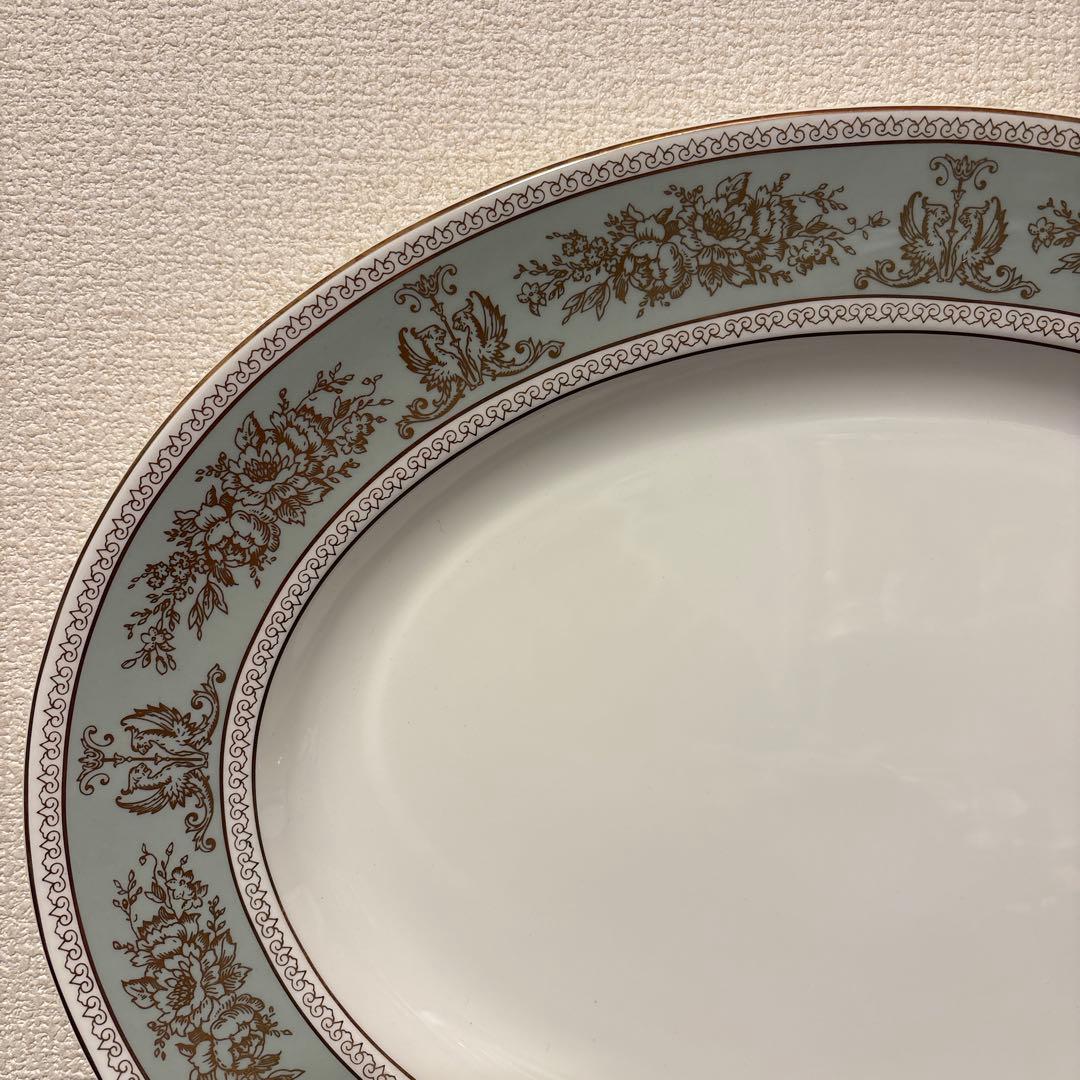 ウェッジウッド　コロンビア　セージグリーン　オーバルプレート　ディナープレート