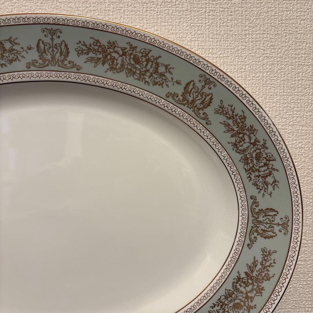 ウェッジウッド　コロンビア　セージグリーン　オーバルプレート　ディナープレート