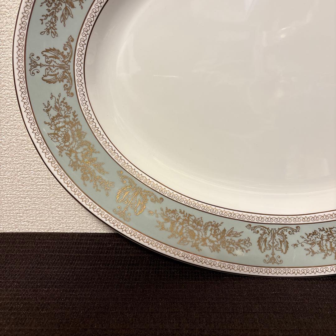 ウェッジウッド　コロンビア　セージグリーン　オーバルプレート　ディナープレート