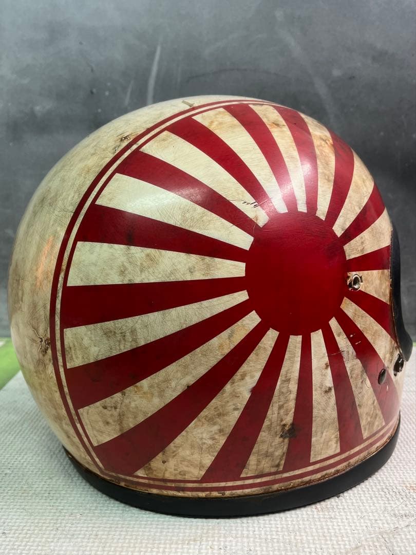 族ヘル　一点物カスタムペイントエイジング加工　神風特攻ヴィンテージ　フルフェイス