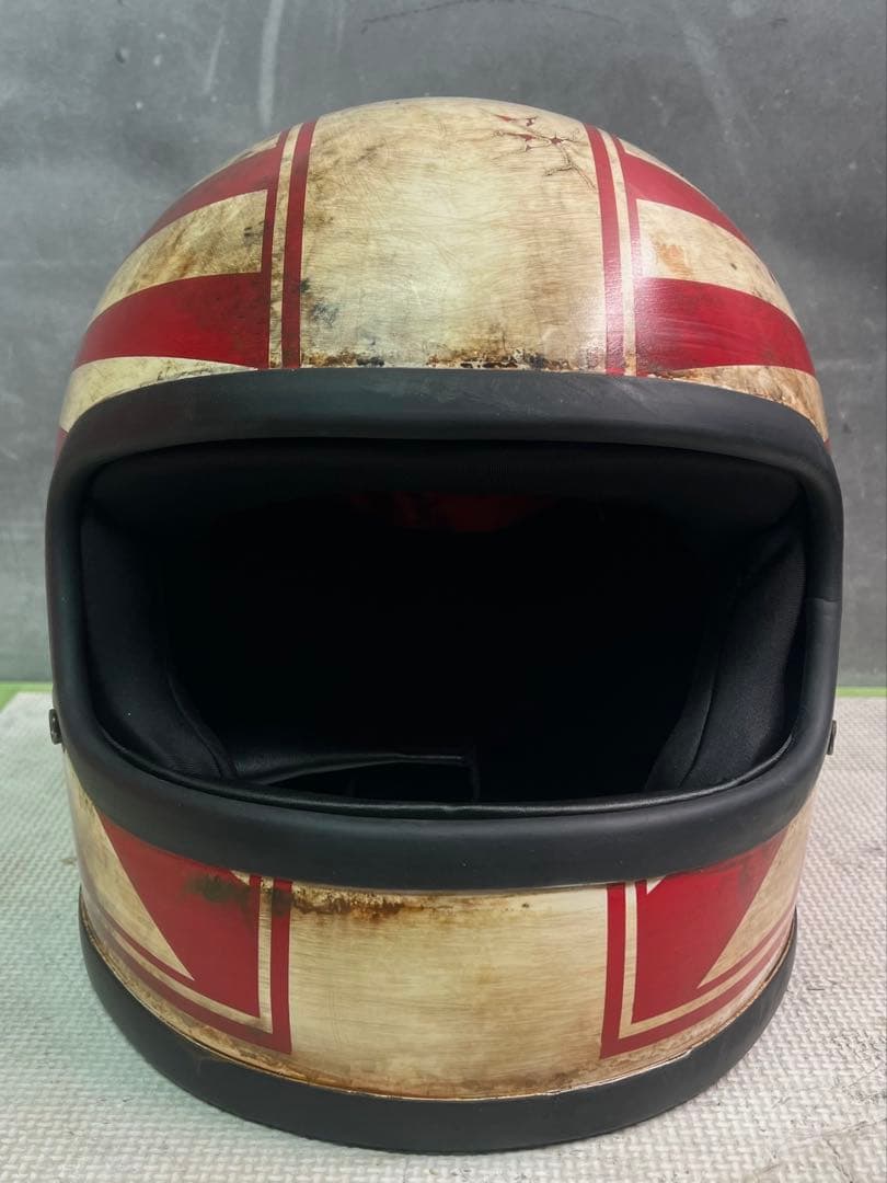 族ヘル　一点物カスタムペイントエイジング加工　神風特攻ヴィンテージ　フルフェイス