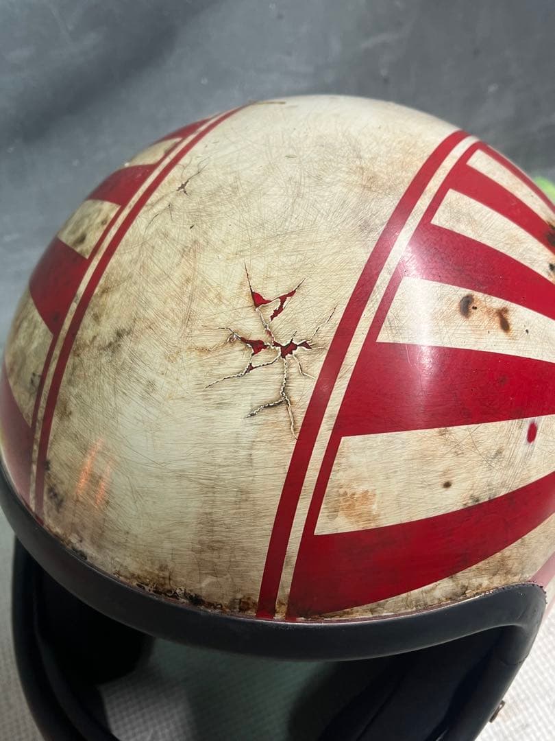 族ヘル　一点物カスタムペイントエイジング加工　神風特攻ヴィンテージ　フルフェイス