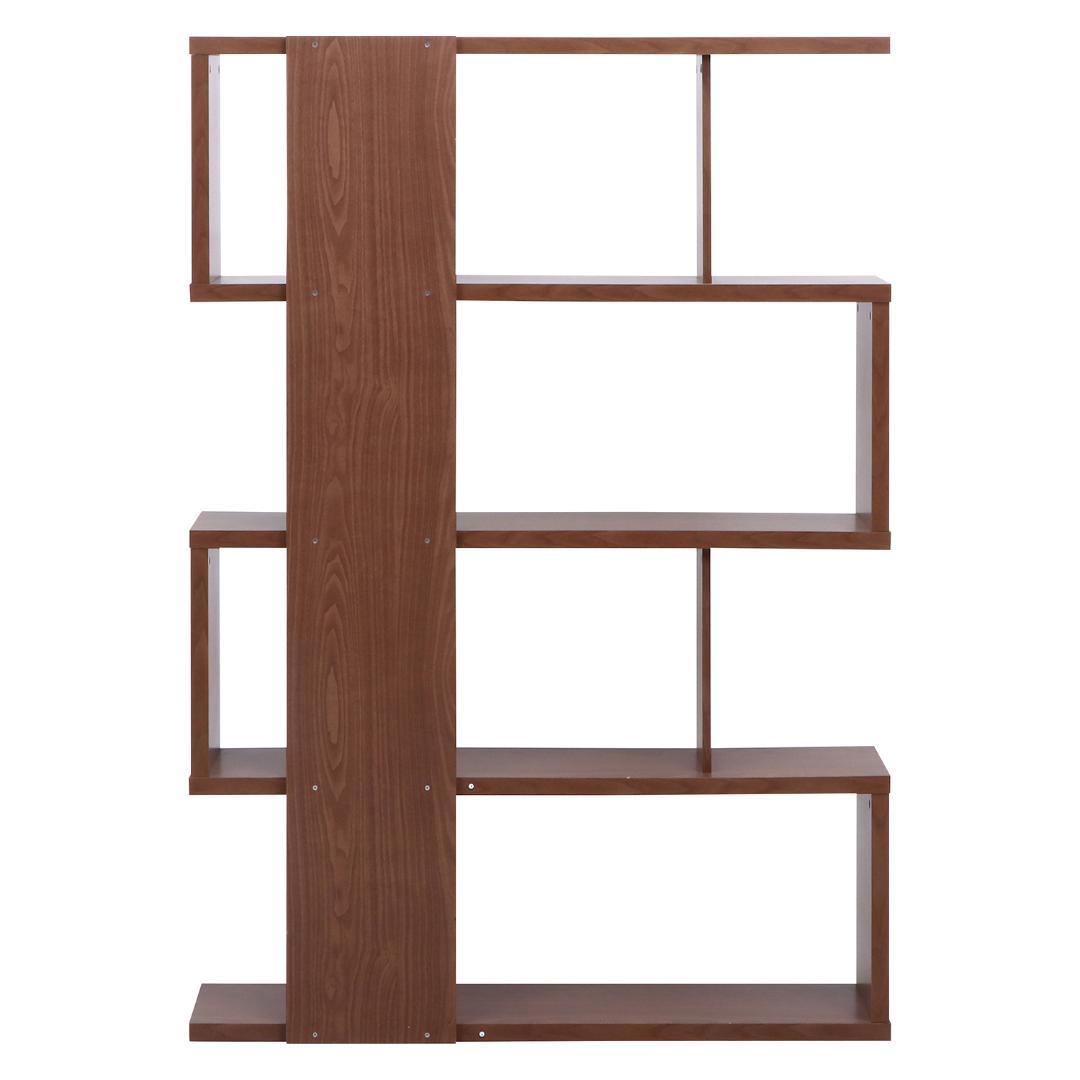 縦横可能 S型ディスプレイラック/収納棚 4段 ミディアムブラウン