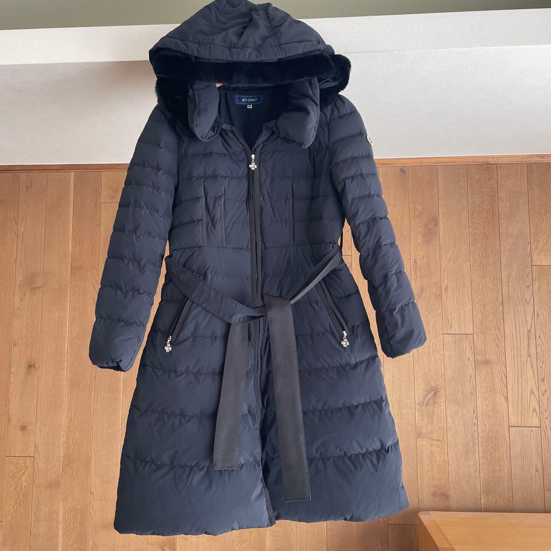 エムズグレイシー　ファー　　　ベルト付き　ダウンコート