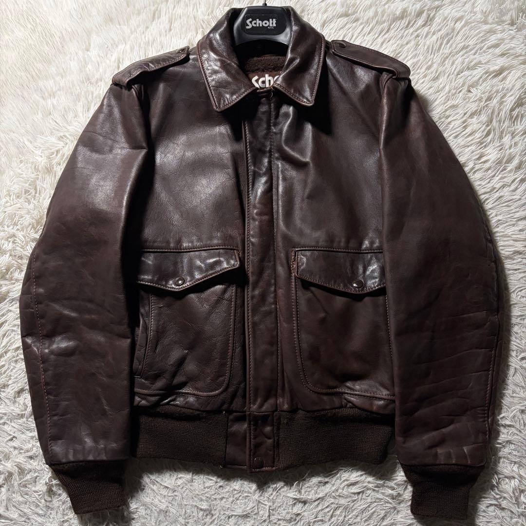 希少/40サイズ■✨schott フライトジャケット　G-1 ブラウン　USA製