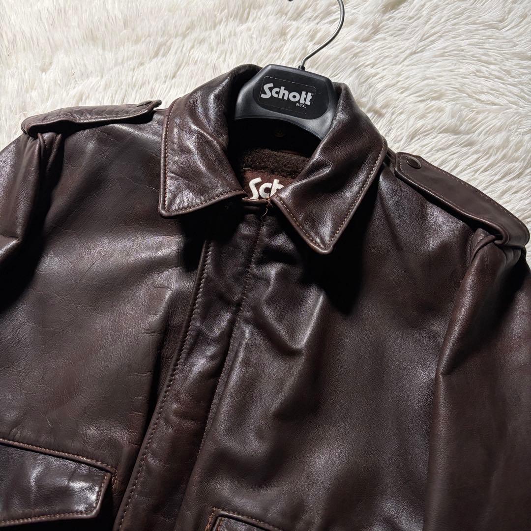 希少/40サイズ■✨schott フライトジャケット　G-1 ブラウン　USA製