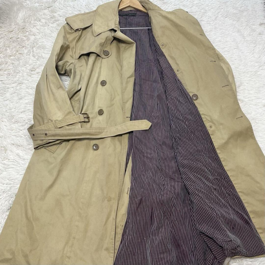 XXL相当 EMPORIO ARMANトレンチコート ロング　ベージュ　メンズ