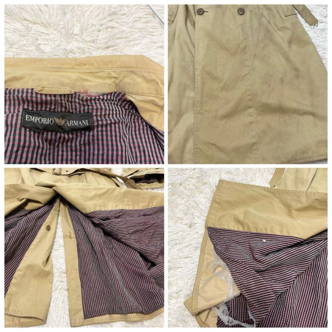 XXL相当 EMPORIO ARMANトレンチコート ロング　ベージュ　メンズ