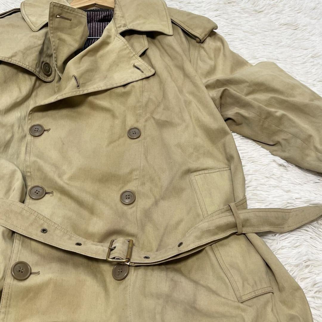 XXL相当 EMPORIO ARMANトレンチコート ロング　ベージュ　メンズ