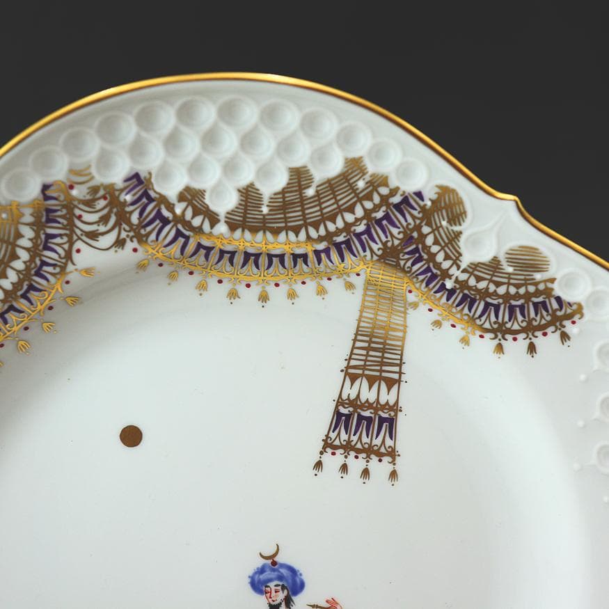 マイセン 千夜一夜物語 アラビアンナイト 飾り皿 「美女に果物篭を渡すサルタン」