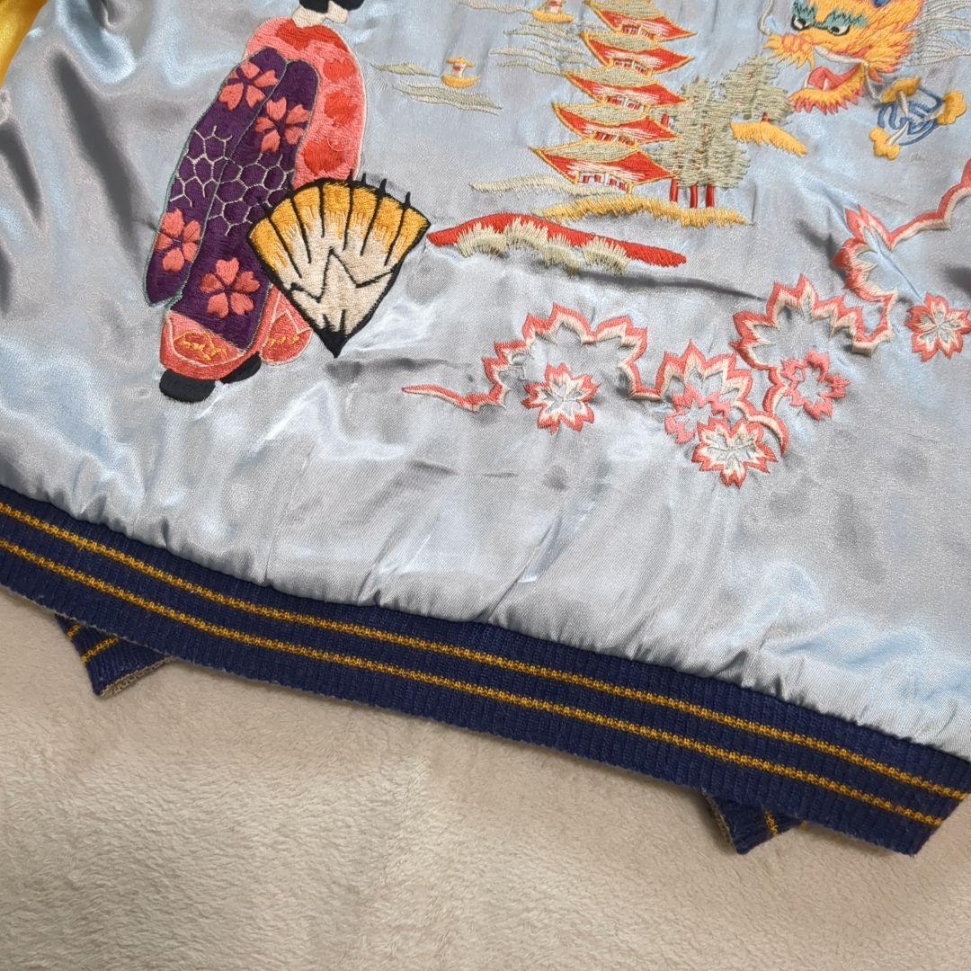 美品 テーラー東洋 スカジャン 舞妓 五重塔 リバーシブル スカル Mサイズ