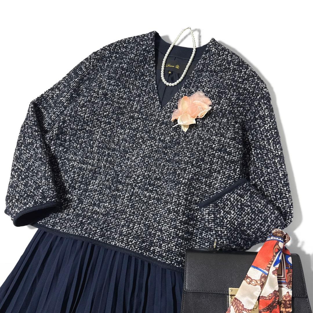 極美品✨️23AW　定価9.9万　ドゥロワー　ツイード プルオーバー ニット　38