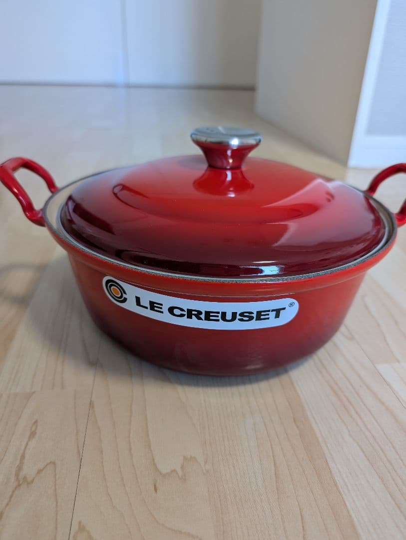 ［新品未使用］LE CREUSET 赤 両手鍋 約24cm