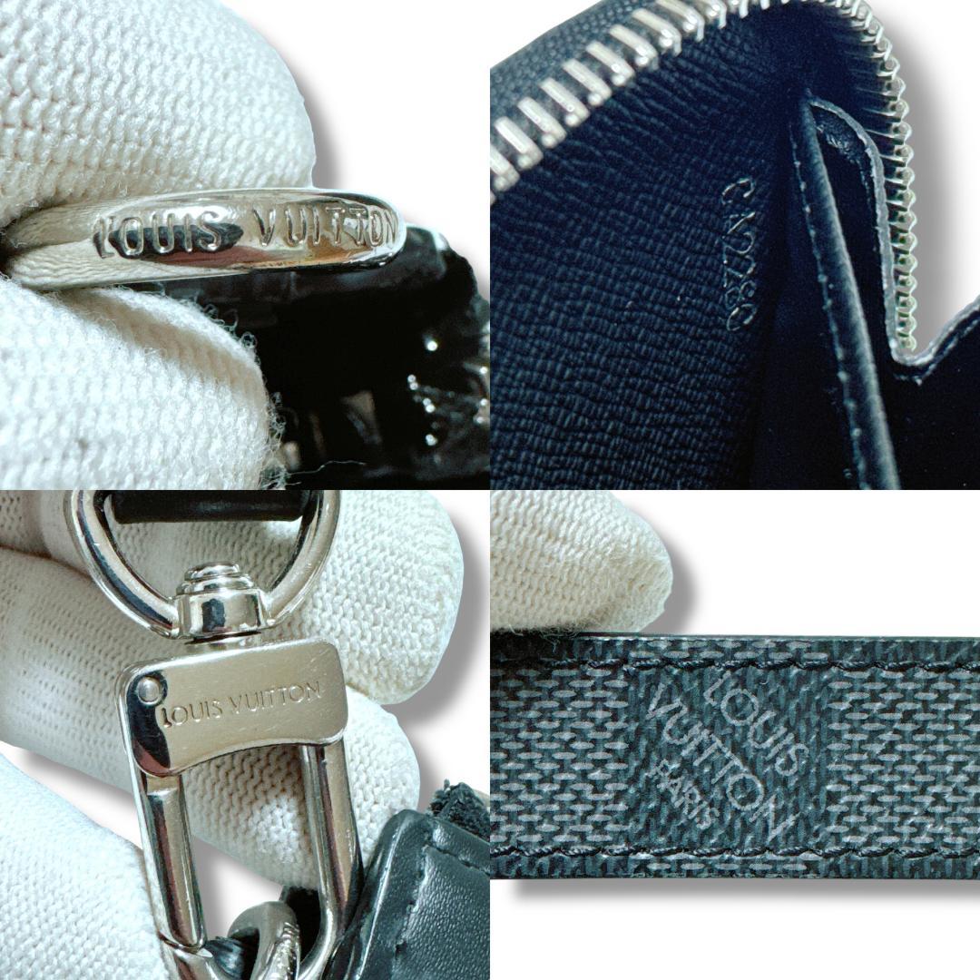 【超美品】ルイヴィトン ジッピードラゴンヌ ダミエ グラフィット 長財布