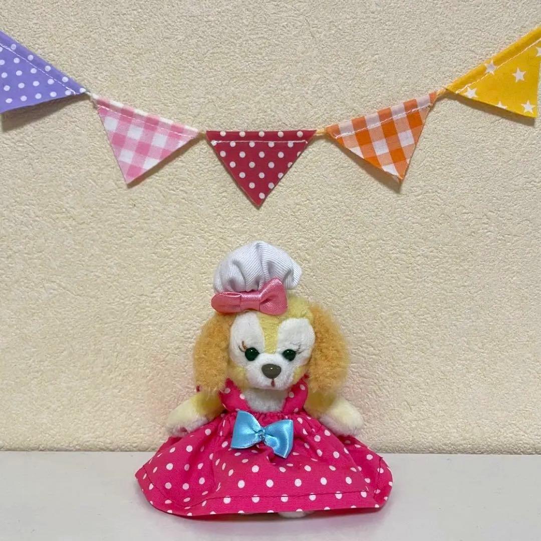 ハンドメイド★チェリーピンク♡ドットワンピース★ぬいぐるみバッジ♡ストラップ用