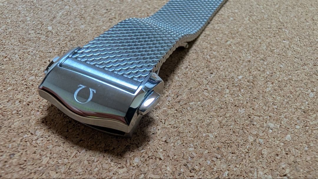 OMEGA ツーピースストラップ ステンレススチール メッシュ ラグ幅20
