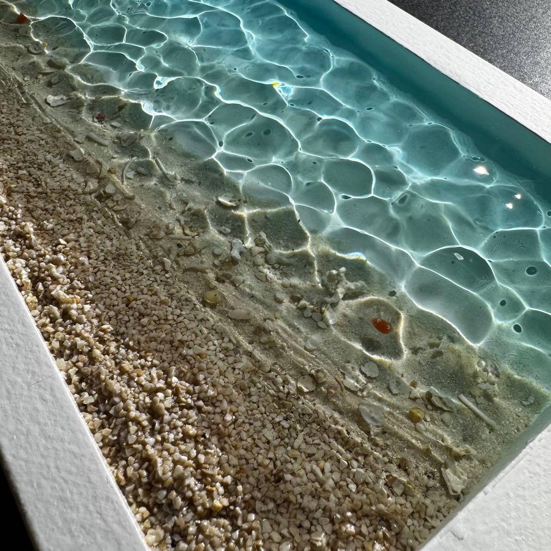 レジンアートオーシャンアート キラキラ波紋 沖縄 海15cmx30cm×2cm