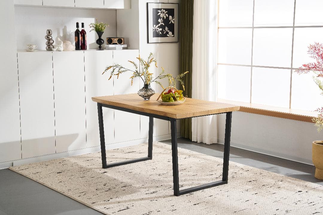 【オーク】ダイニングテーブル 食卓 2・4人用 幅140cm 組立非常に簡単