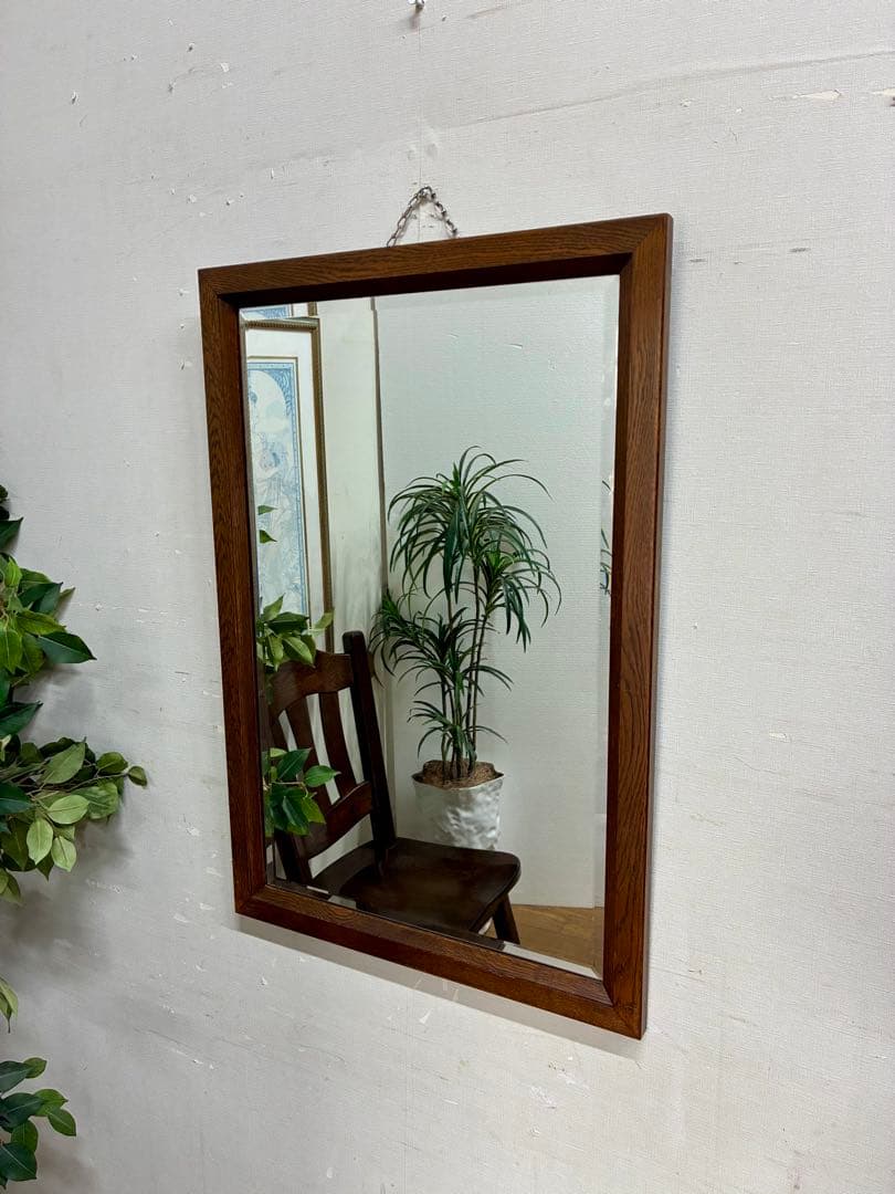 管343☆英国製☆アンティーク☆オーク☆クラシックミラー☆壁掛け鏡