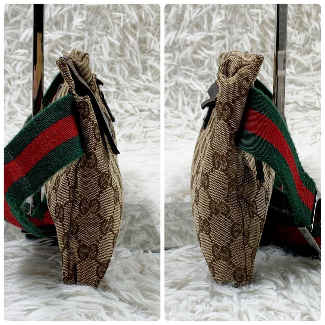 【✨極美品✨】グッチ ウエストポーチ シェリーライン GGキャンバス ベージュ