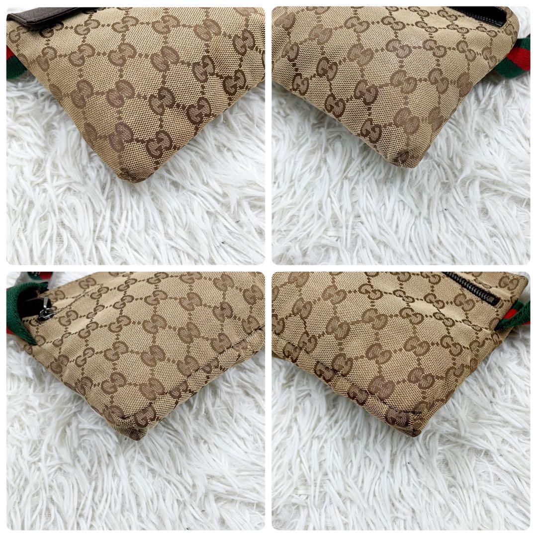 【✨極美品✨】グッチ ウエストポーチ シェリーライン GGキャンバス ベージュ