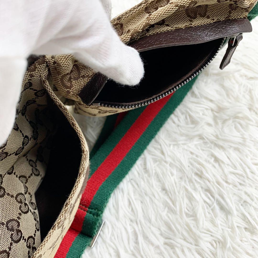 【✨極美品✨】グッチ ウエストポーチ シェリーライン GGキャンバス ベージュ