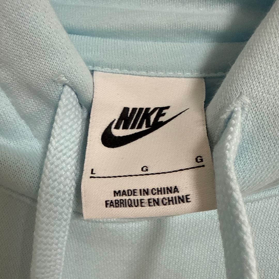 NIKE pullover hoodie パーカー　ライトブルー L