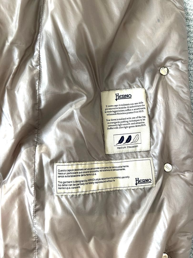 HERNO ヘルノ　ロングダウンジャケット　グレージュ　42サイズ レディースL