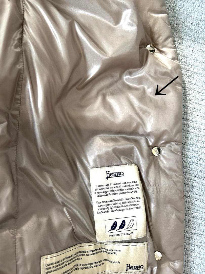 HERNO ヘルノ　ロングダウンジャケット　グレージュ　42サイズ レディースL