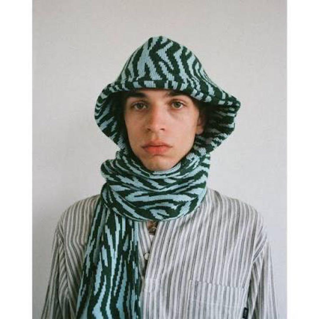 BoTTボットフードマフラーZebra Hood Scarf greenグリーン