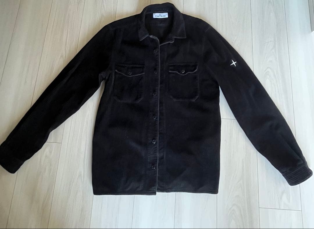 STONE  ブラックコーデュロイシャツ