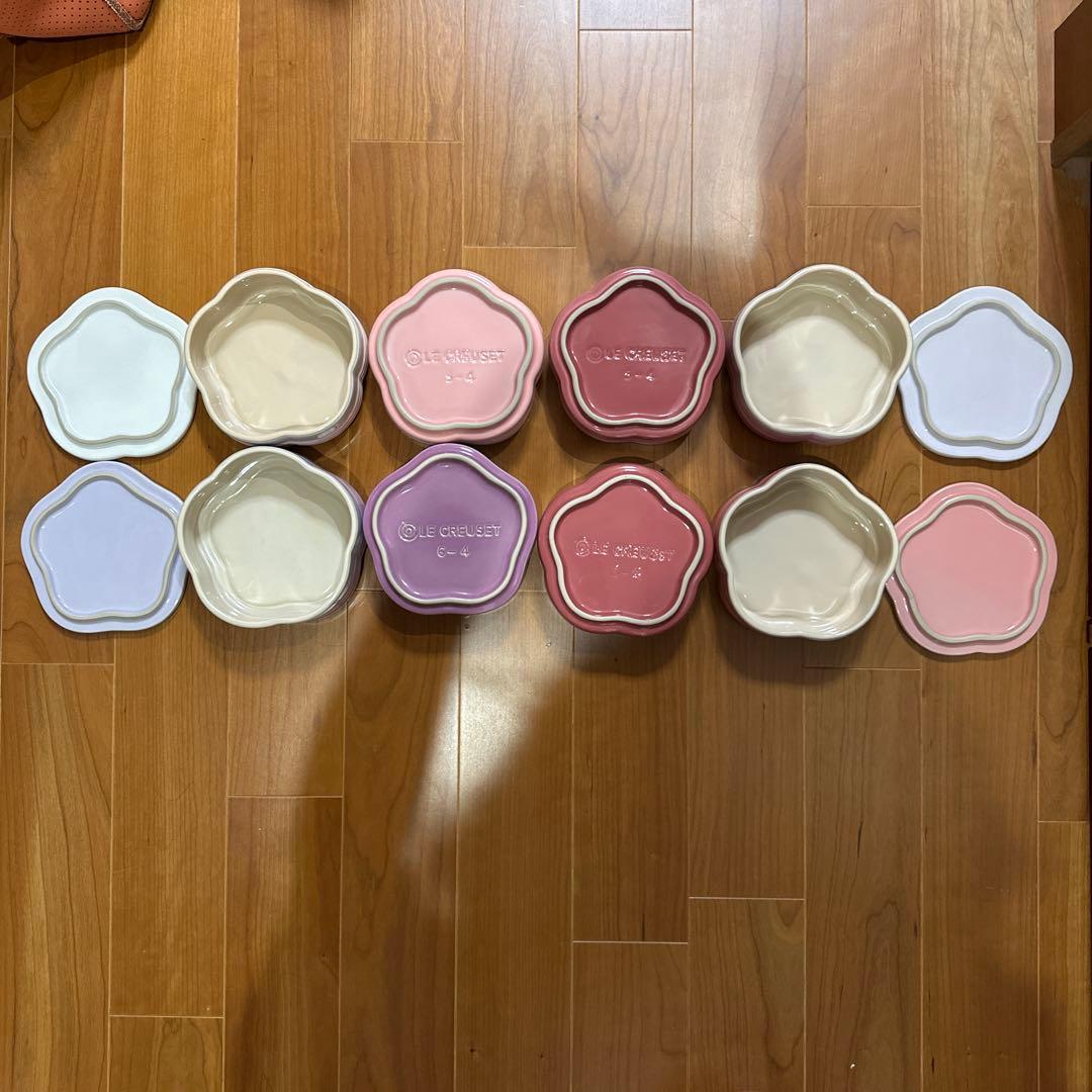 LE CREUSET スタッキングラムカン フルール 全色4個セット お重