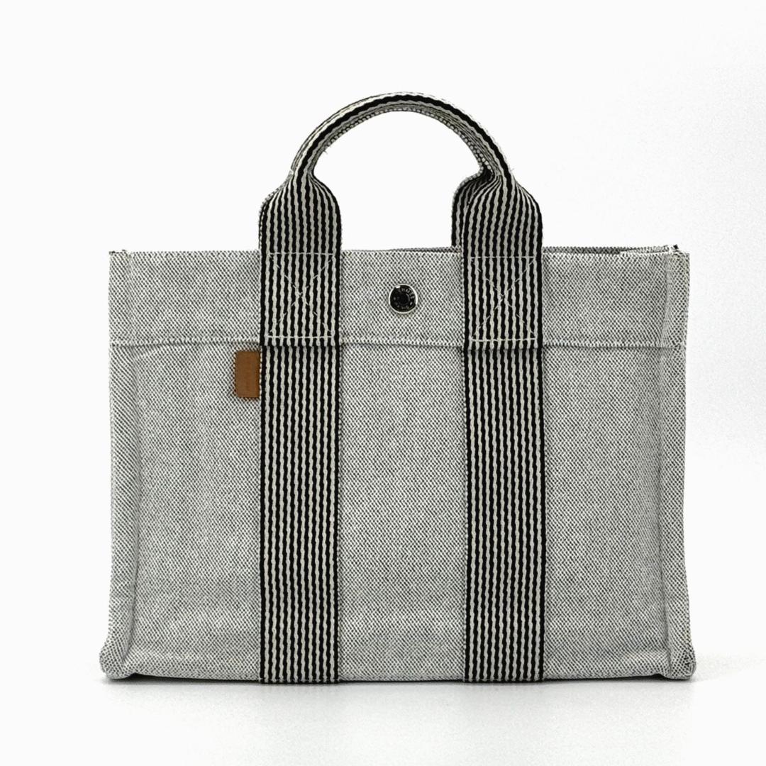 エルメス　ニューフールトゥ PM　トートバッグ　キャンバス　グレー系 【廃盤】