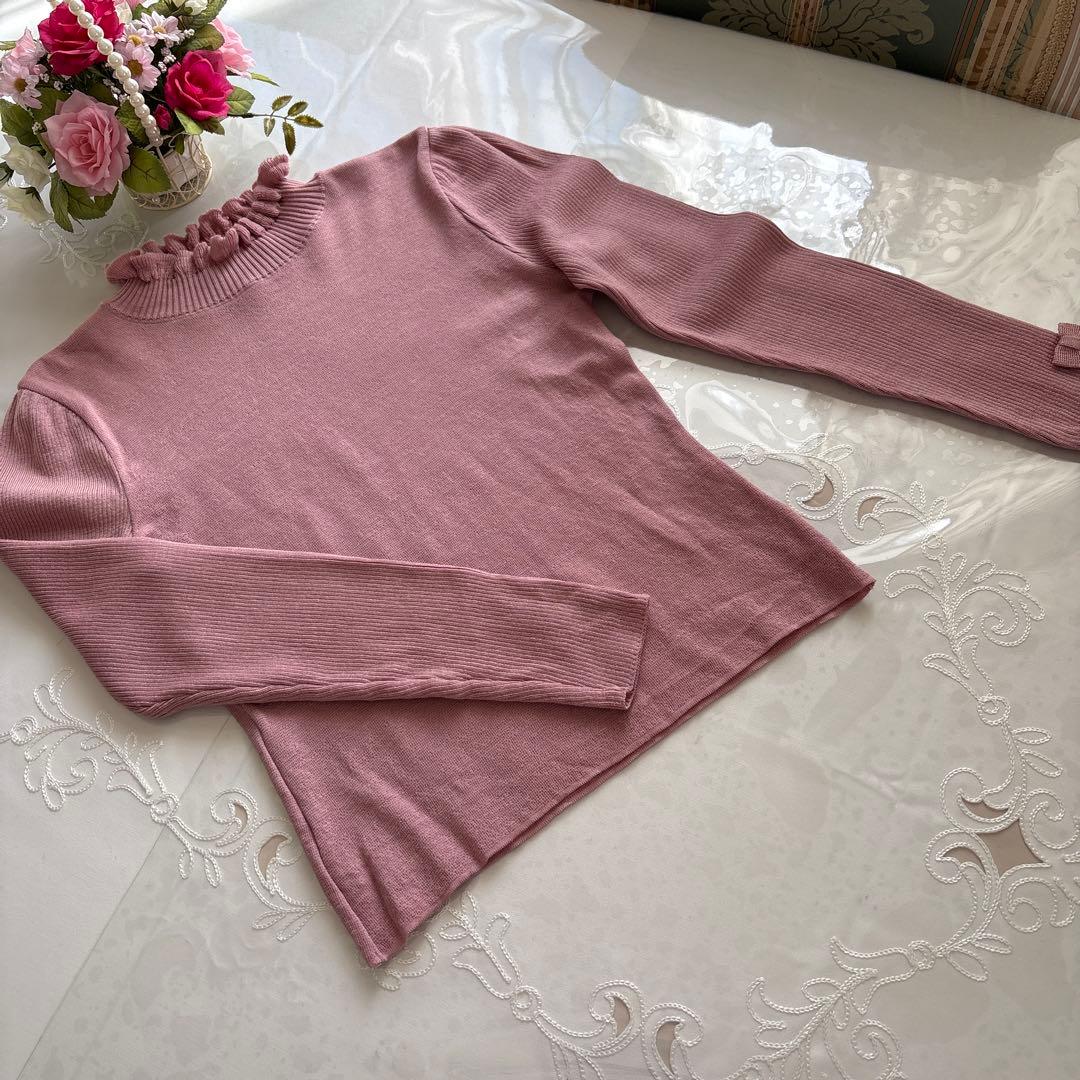 エムズグレイシー　襟元フリルデザインニット 38