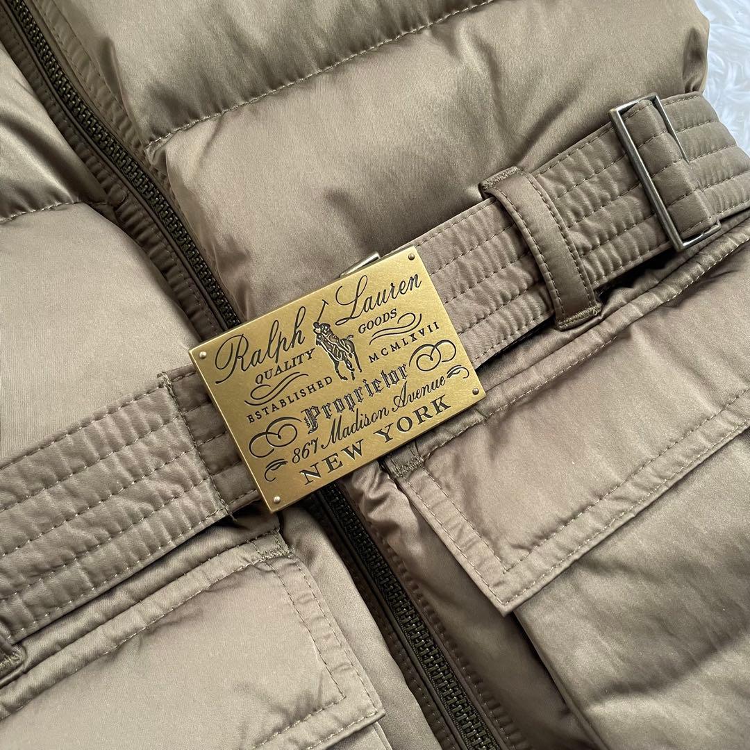 新品 未使用 RALPH ラルフローレン ダウンベスト ベルト ブラウン 9 M