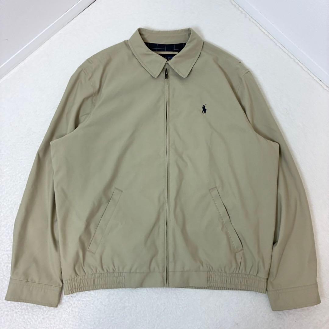 ポロラルフローレン　スウィングトップ　ベージュ　ポニー刺繍　Lサイズ　総裏地